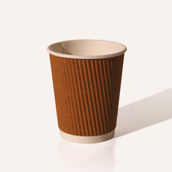 12oz Kraft Beige ripple double wall paper cup recycleable (500) 12oz Kraft Beige ripple double wall paper cup recycleable (500)