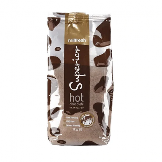 Hot chocolate for vending machine Milfresh Superior Granulated (1kg) - Ethical, School-Friendly & HVO free