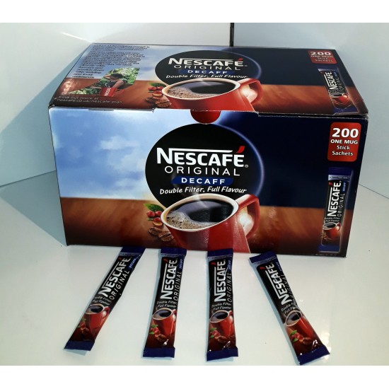 NESCAFÉ Original Decaff Instant Coffee Sachets (200 x 1.8g Sticks) - Ideal for hotels
