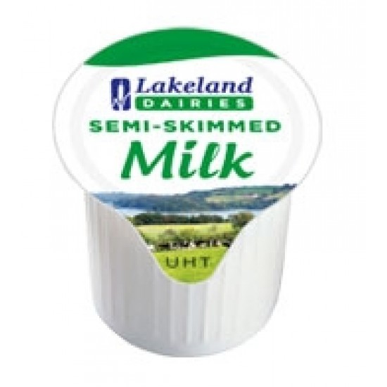 Lakeland UHT Semi-Skimmed Milk Portions (120 x 12ml) - Small milk pots, ideal for hotels