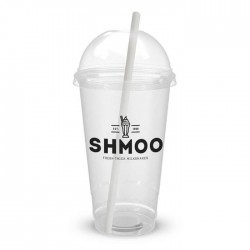 Shmoo Large Disposable Cups (Inc. Lids & Paper Straws) - 22oz / 625ml)
