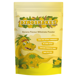 Dinoshakes Banana Milkshake Powder (1kg) - Vegan, Vegetarian and Kid-Friendly - No Added Sugar