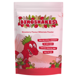Dinoshakes Strawberry Milkshake Powder (1kg) - Vegetarian and Kid-Friendly - No Added Sugar