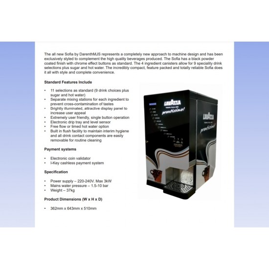 Commercial Coffee Machine Sofia Table-Top Instant Wholebean (inc. VAT & Delivery) - Card Reader Included (Used)